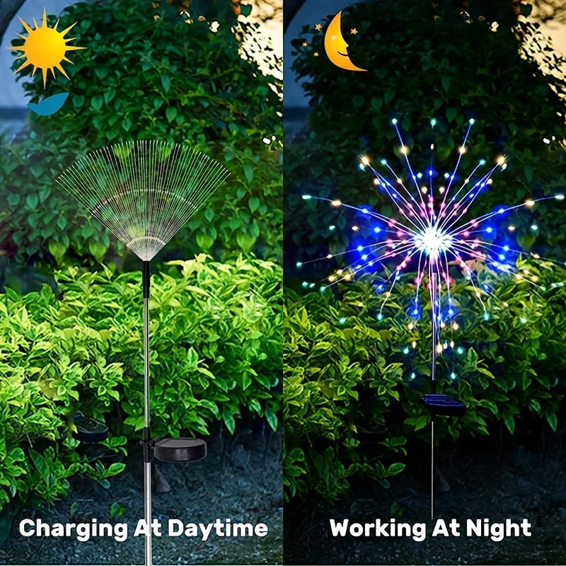 1 Packs Solar Fairy Lights,Waterproof Outdoor Firework Lights,LEDs Garden Flower Light For Garden Christmas Party DIY Decoration thumbnail 3