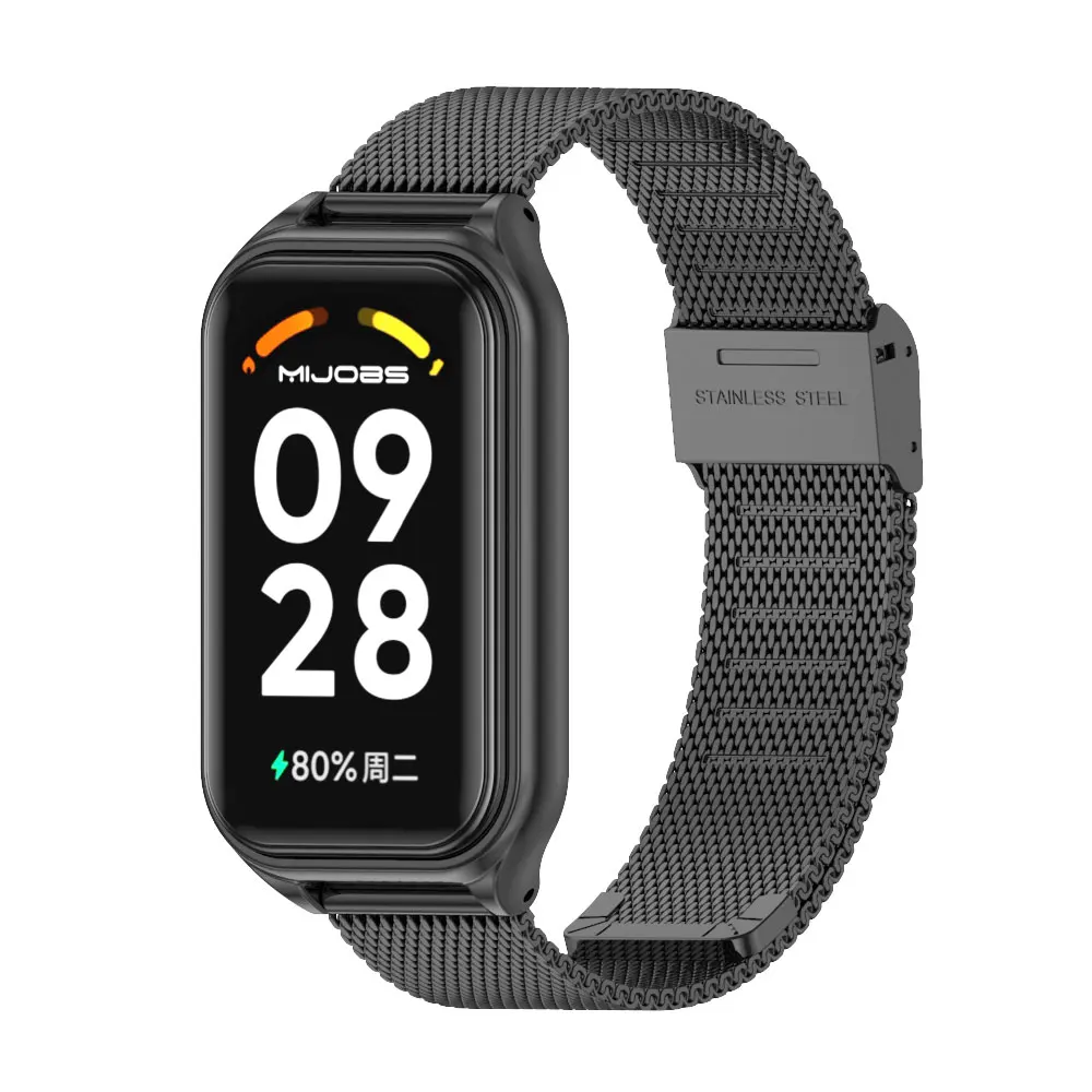 Strap For Xiaomi Mi Band 8 9 Active Bracelet for Xiaomi Smart Band 8 Active Stainless Steel Metal Watchband Mi Band 8 Active thumbnail 5