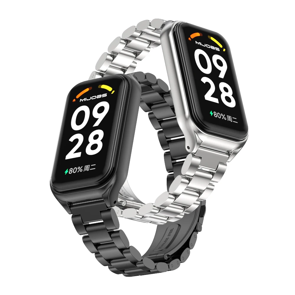 Strap For Xiaomi Mi Band 8 9 Active Bracelet for Xiaomi Smart Band 8 Active Stainless Steel Metal Watchband Mi Band 8 Active thumbnail 4
