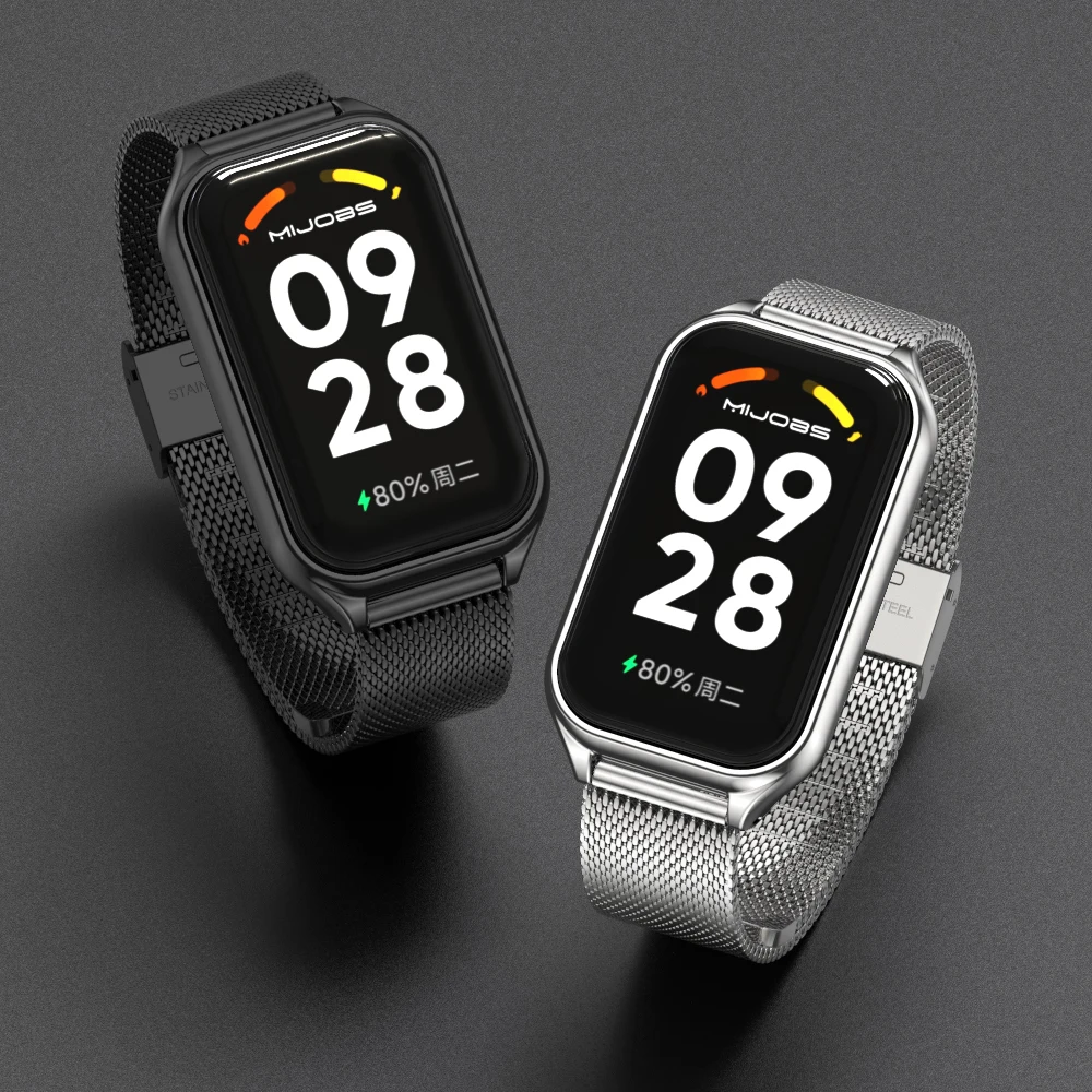 Strap For Xiaomi Mi Band 8 9 Active Bracelet for Xiaomi Smart Band 8 Active Stainless Steel Metal Watchband Mi Band 8 Active thumbnail 2