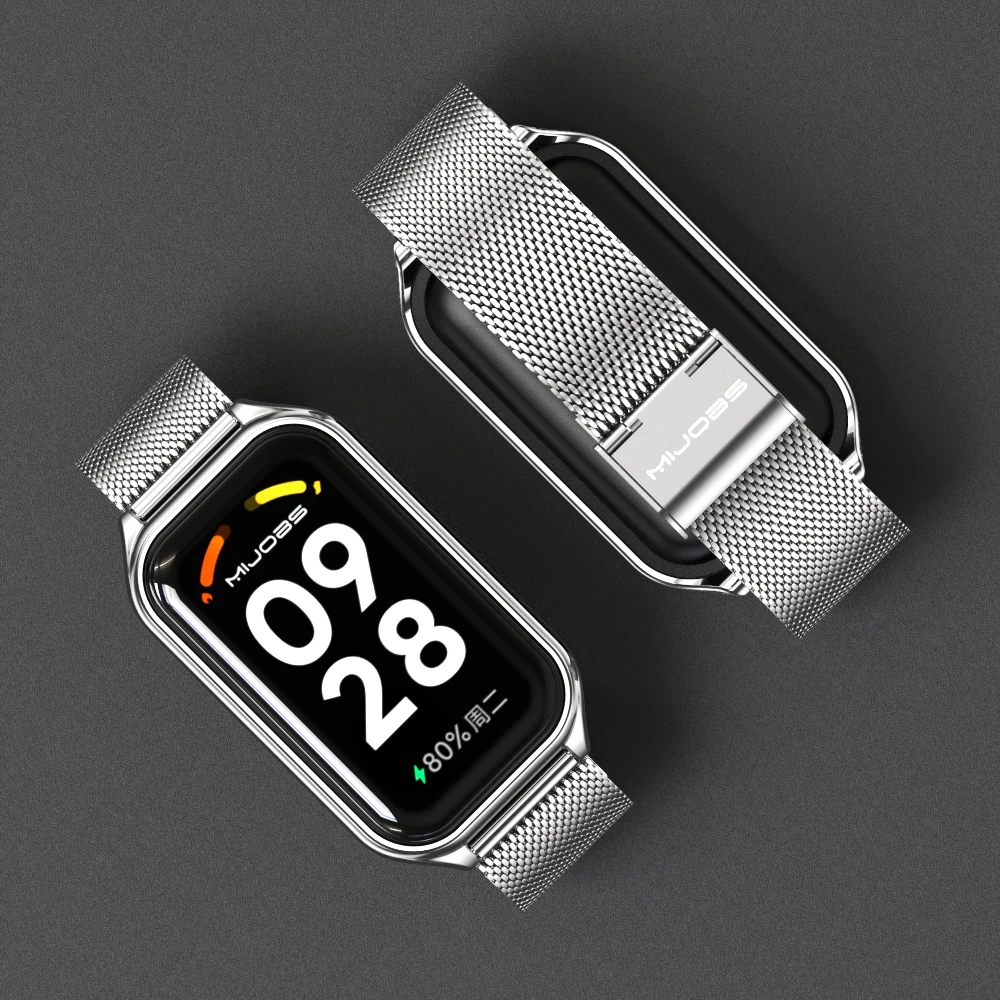 Strap For Xiaomi Mi Band 8 9 Active Bracelet for Xiaomi Smart Band 8 Active Stainless Steel Metal Watchband Mi Band 8 Active thumbnail 3