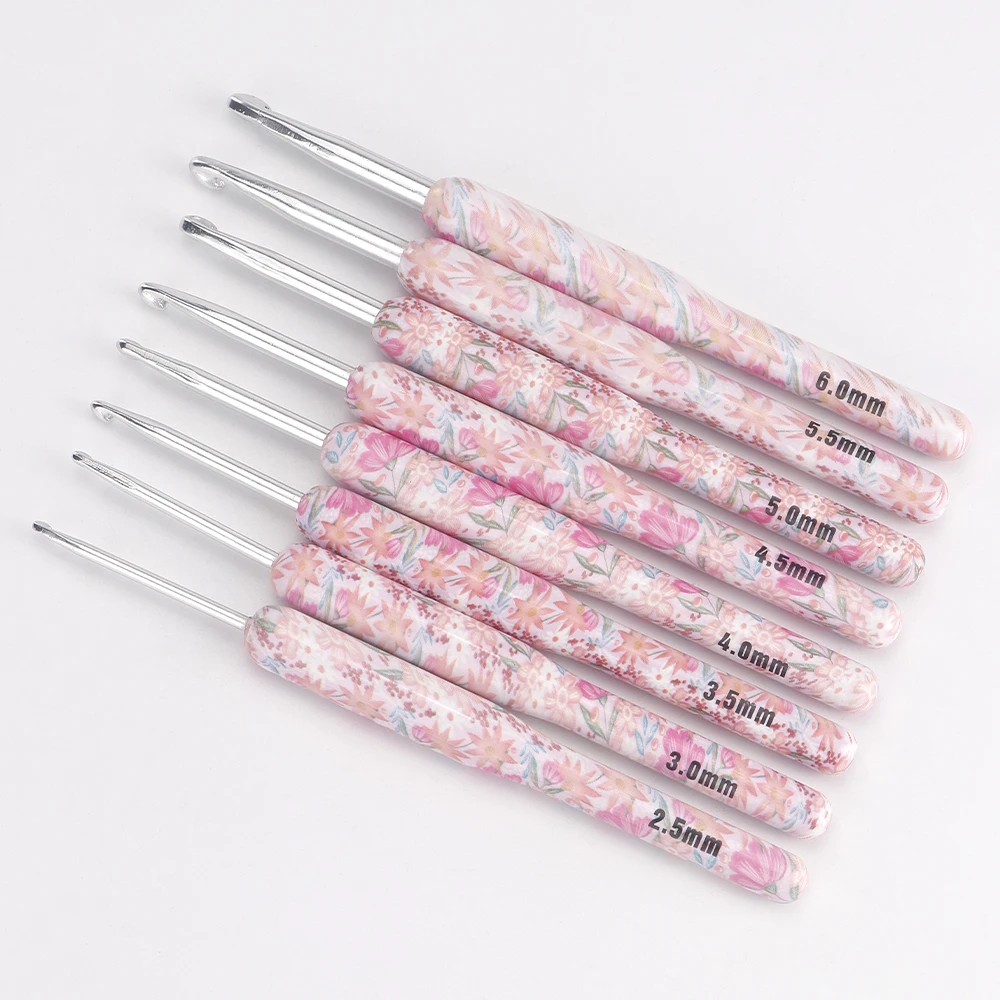 8 Size Crochet Hooks Set, MultiColor, 2(B)-6mm(J) Ergonomic Crochet Hooks with Case for Arthritic Hands, Crochet Lovers Gift thumbnail 3