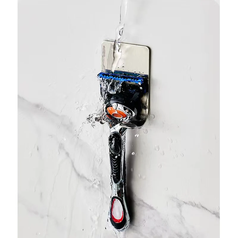 Bathroom Stainless Steel Razor Holder Storage Hook Wall  Men Shaving Shaver Shelf Punch Free Razor RackBathroom Accessories thumbnail 5