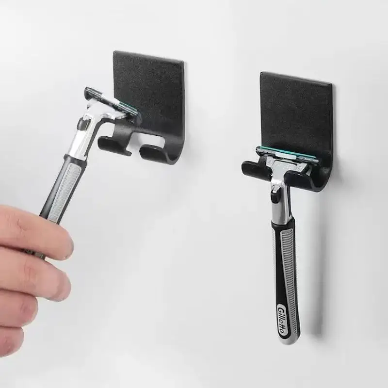 Bathroom Stainless Steel Razor Holder Storage Hook Wall  Men Shaving Shaver Shelf Punch Free Razor RackBathroom Accessories thumbnail 2