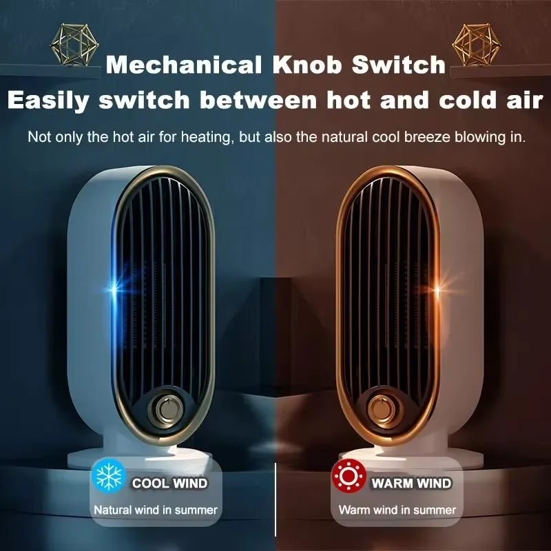 Desktop Electric Heater 600W Fast Heating Constant Temperature Wide-angle Warm Supply Low Noise Mini Home thumbnail 3