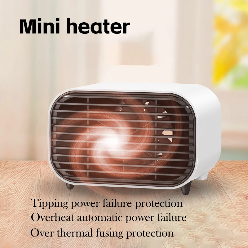 Desktop Electric Heater 600W Fast Heating Constant Temperature Wide-angle Warm Supply Low Noise Mini Home thumbnail 2