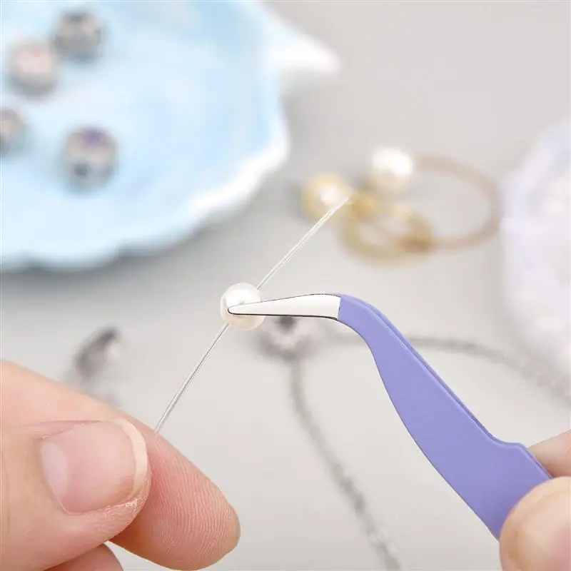 Stainless Steel Tweezers Scrapbook Sticker Tape Picking Straight Head Elbow Tweezers DIY Junk Journal Album Crafts Supplies thumbnail 3