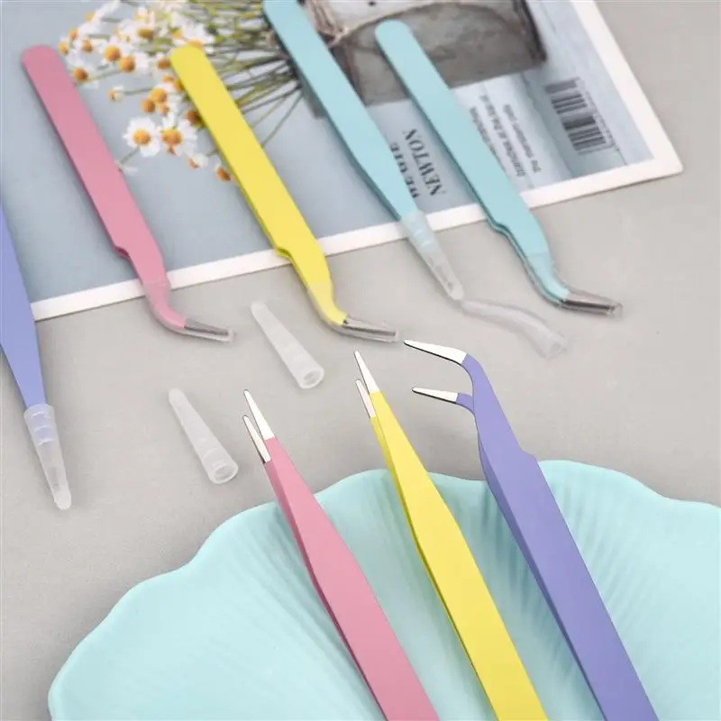 Stainless Steel Tweezers Scrapbook Sticker Tape Picking Straight Head Elbow Tweezers DIY Junk Journal Album Crafts Supplies thumbnail 2