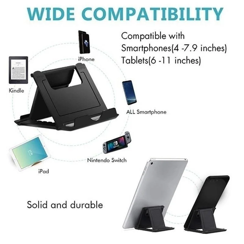 Mini Creative Portable Universal Folding Plastic Phone Holder Tablet Computer Stand thumbnail 4