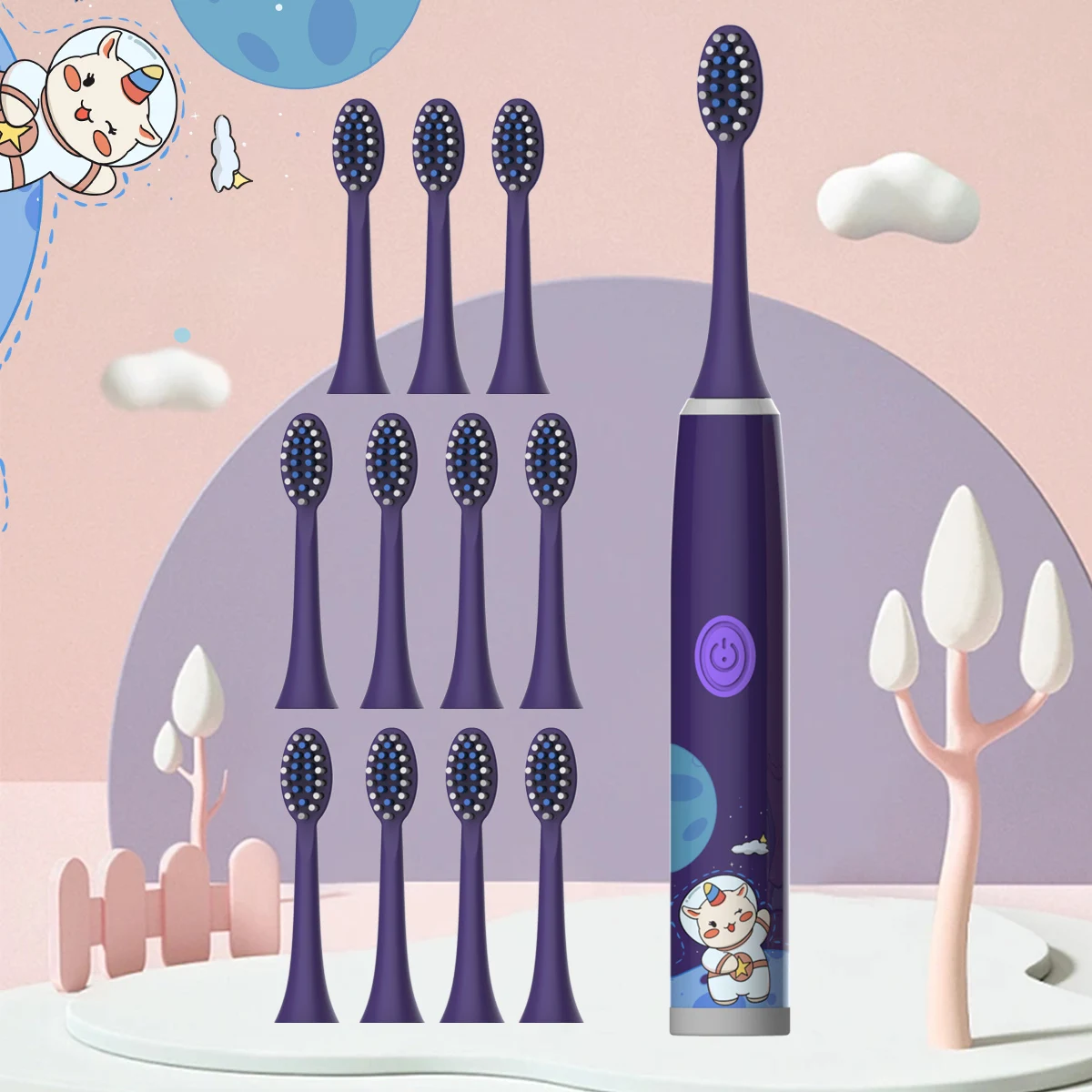 Children's Electric Toothbrush Color Cartoon Space Series Children's Soft Hair Cleaning Brush (Battery Not Included) thumbnail 3