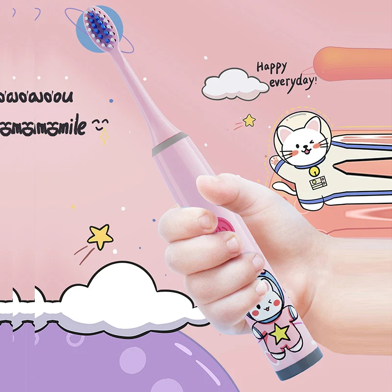 Children's Electric Toothbrush Color Cartoon Space Series Children's Soft Hair Cleaning Brush (Battery Not Included) thumbnail 5