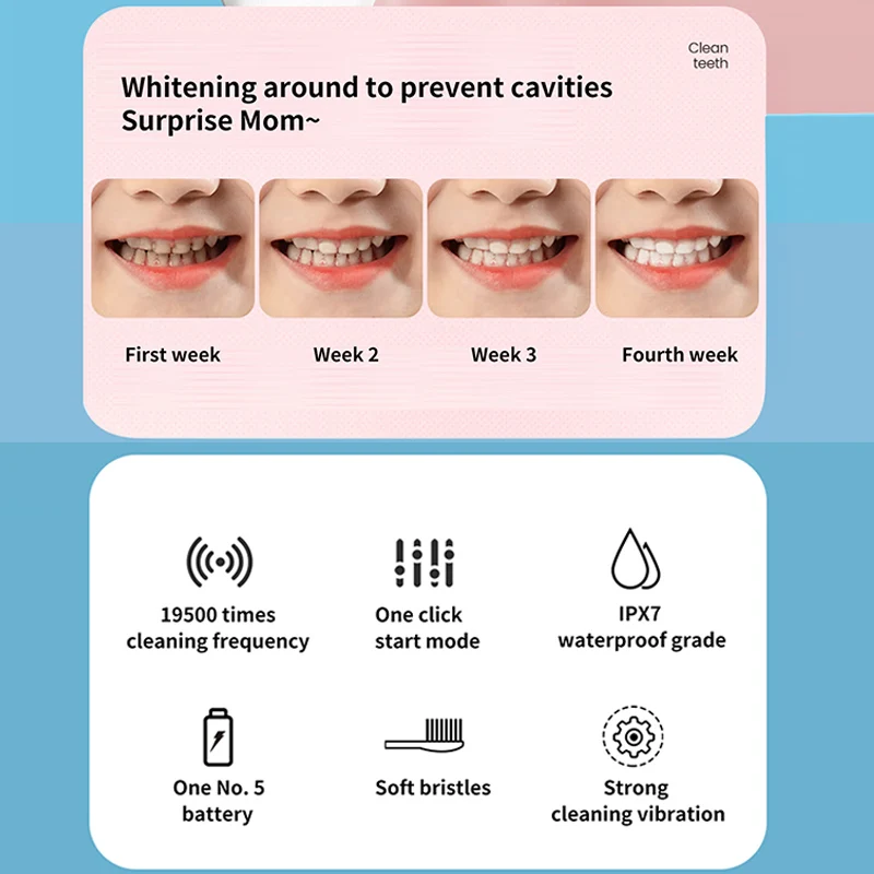 Children's Electric Toothbrush Color Cartoon Space Series Children's Soft Hair Cleaning Brush (Battery Not Included) thumbnail 6
