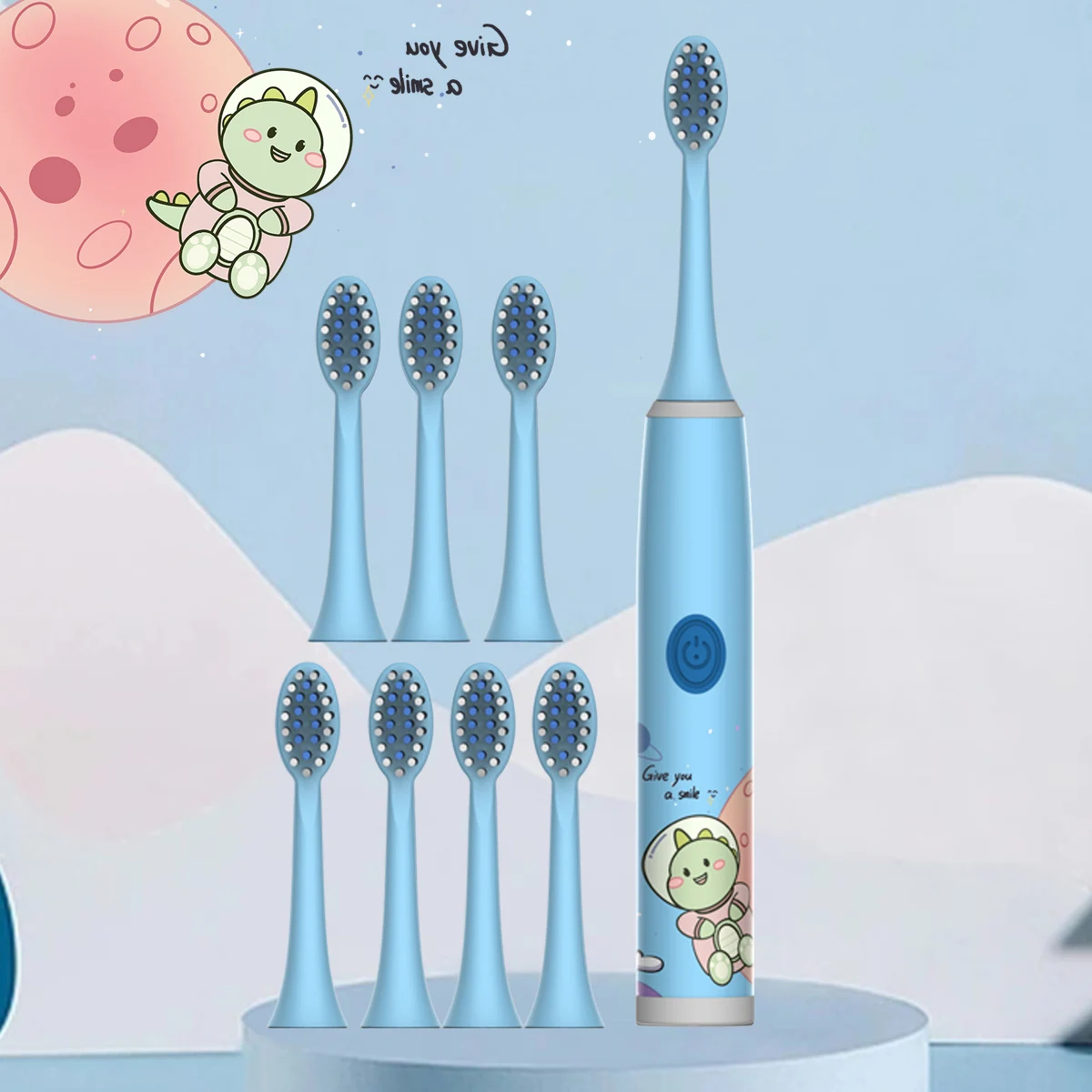 Children's Electric Toothbrush Color Cartoon Space Series Children's Soft Hair Cleaning Brush (Battery Not Included) thumbnail 4