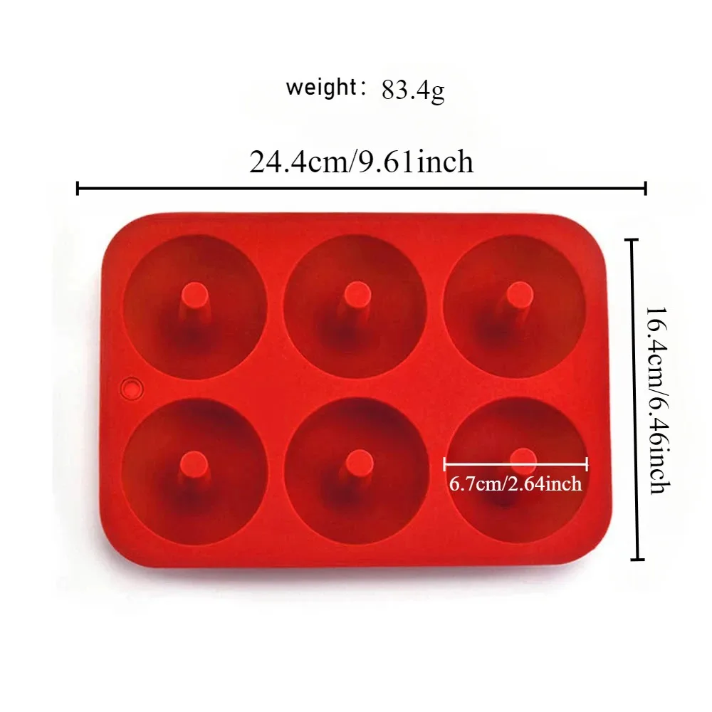 6 Holes Silicone Donut Mold Bagel Pan Non Stick Baking Heat Resistance Mini Cupcake Mould Doughnut Maker Pan Baking Tool thumbnail 3