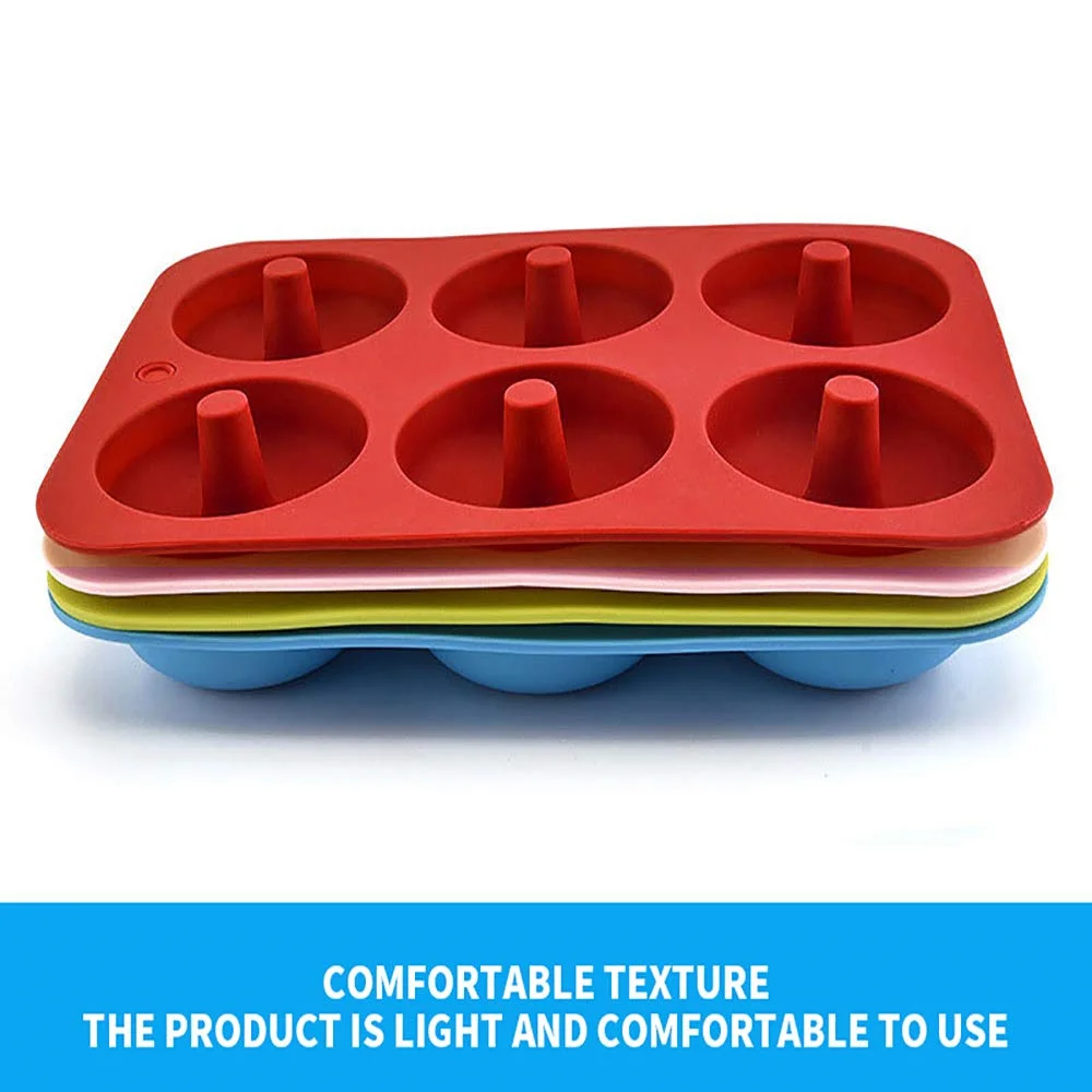6 Holes Silicone Donut Mold Bagel Pan Non Stick Baking Heat Resistance Mini Cupcake Mould Doughnut Maker Pan Baking Tool thumbnail 5