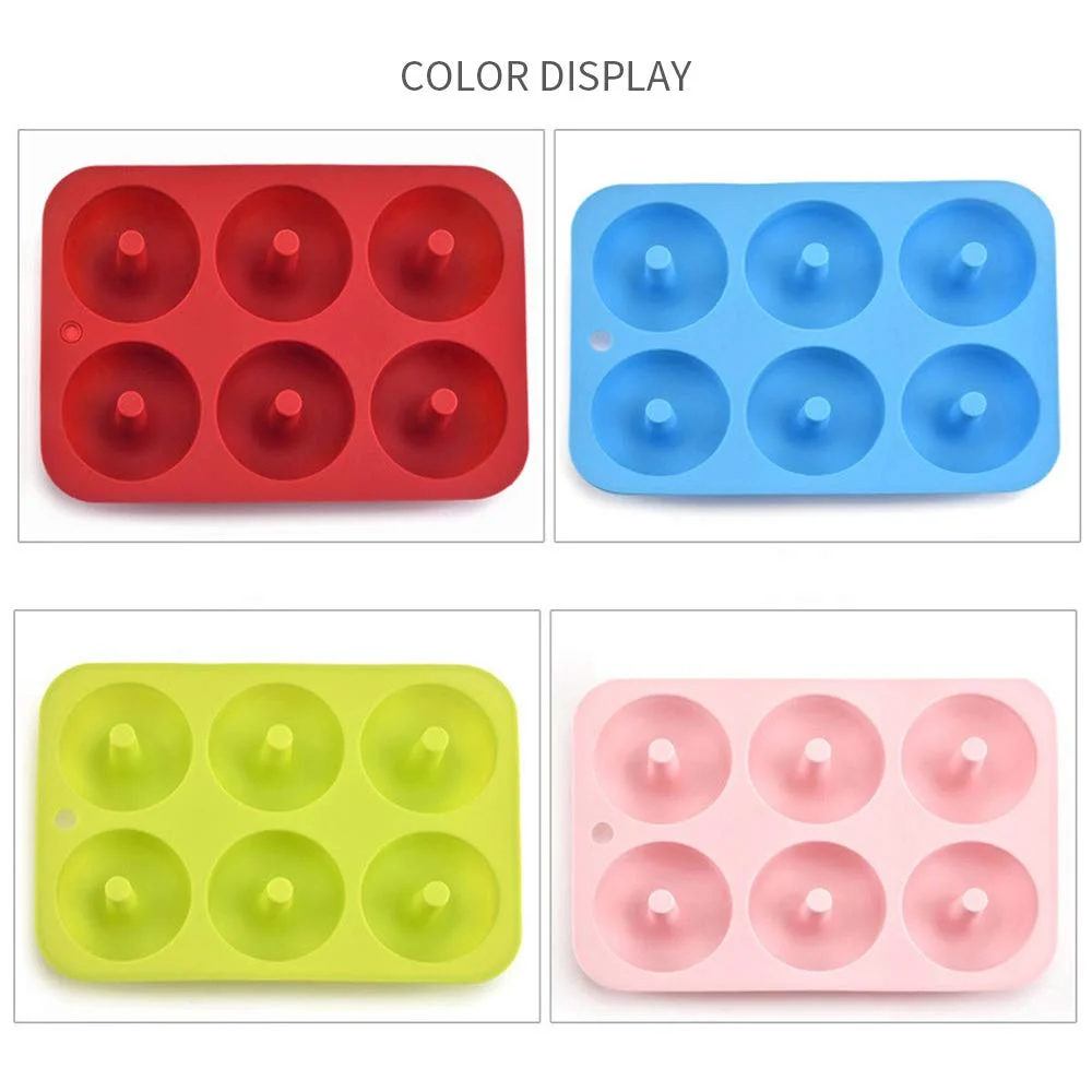 6 Holes Silicone Donut Mold Bagel Pan Non Stick Baking Heat Resistance Mini Cupcake Mould Doughnut Maker Pan Baking Tool thumbnail 4