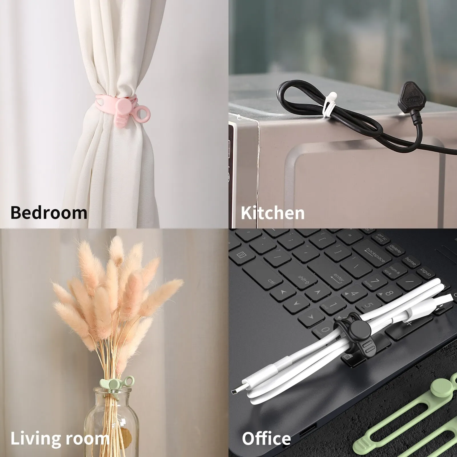Silicone Cable Ties,Cord Organizer,Cable Straps,Reusable Cord Ties,Travel Cable Organizer ,Cute Elastic Tie, Wire Ties thumbnail 6