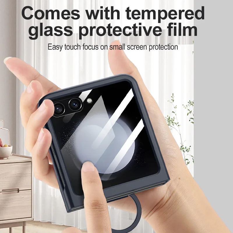 Hot Skin Feel Glass Case for Samsung Galaxy Z Flip 7 FE 6 5 5G Fold business Fashion Cover Anti-knock Cases for Flip5 Flip6 thumbnail 3