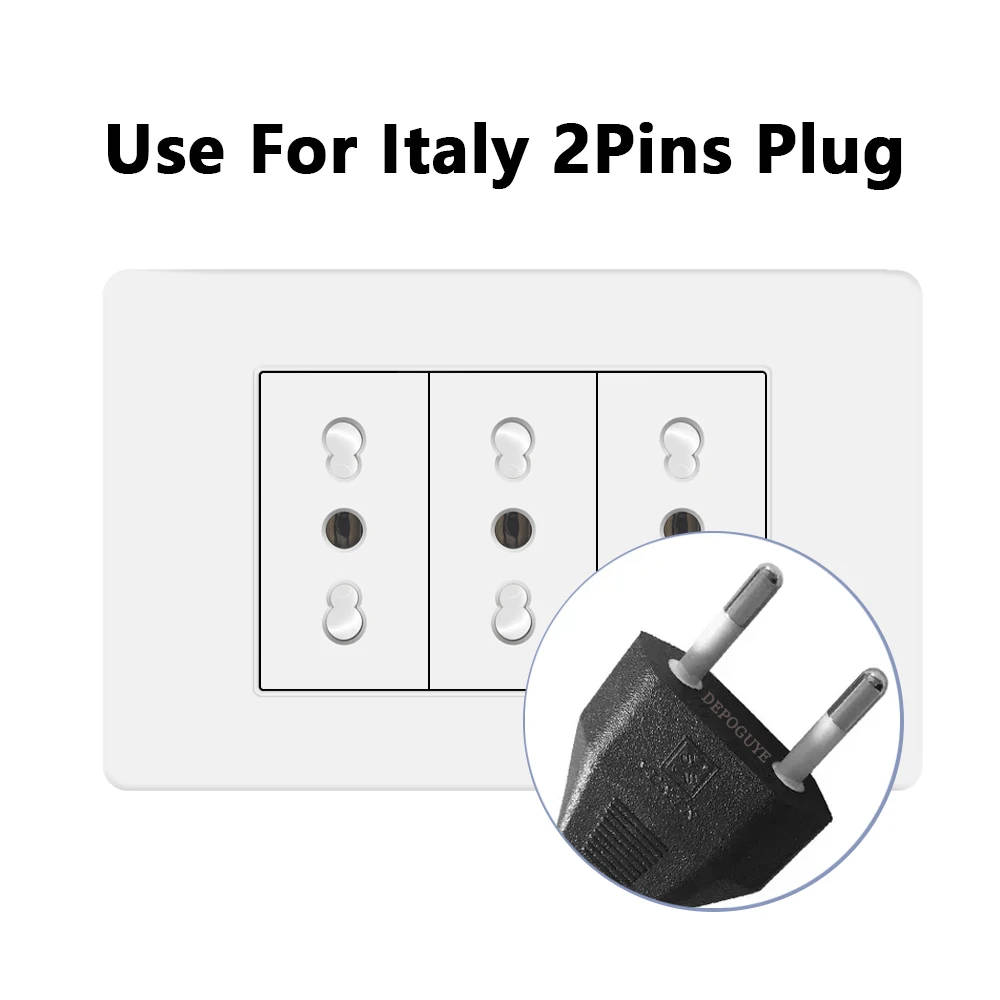 White Italy Chile Outlet with USB Smart Type-c Fast Charging,Dual USB Wall Socket Chile Plugs Plastic Panel Light Switch Sat TV thumbnail 3