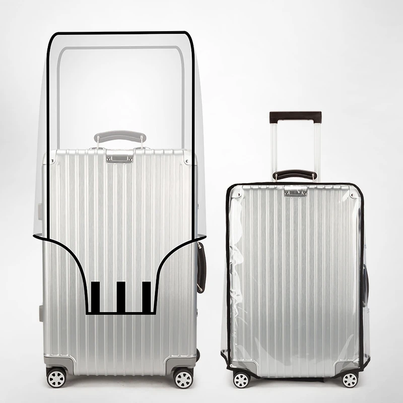 New 20-30inch Luggage Cover Transparent Protector Waterproof Thickened Suitcase Cover PVC Rolling Cover for Traveling Suitcase thumbnail 2