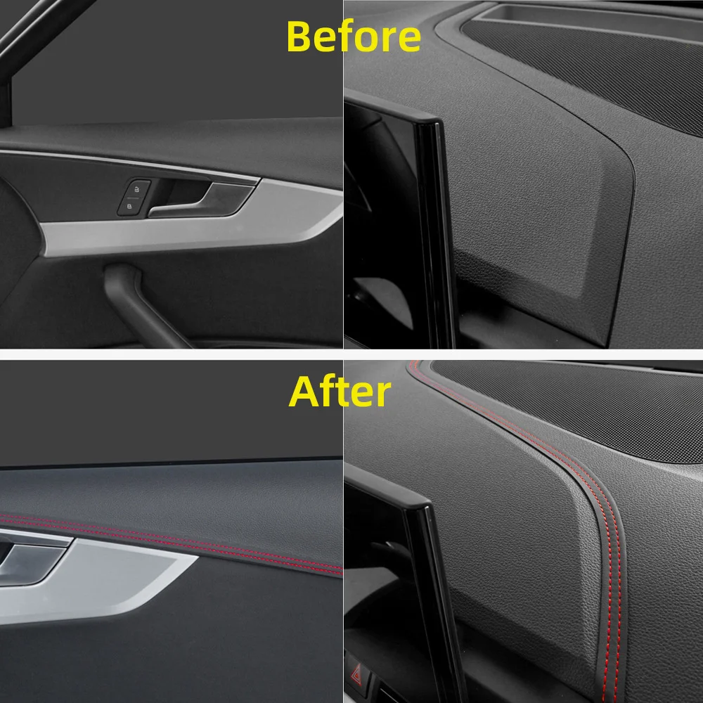 Universal Car Mouldings Trim Pu Leather DIY Braid Decorative Line Strip For Door Dashboard Sticker Car Interior Accessories thumbnail 3