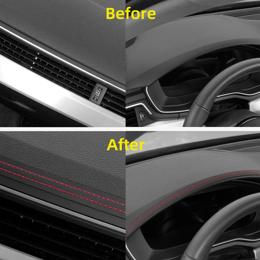 Universal Car Mouldings Trim Pu Leather DIY Braid Decorative Line Strip For Door Dashboard Sticker Car Interior Accessories thumbnail 4