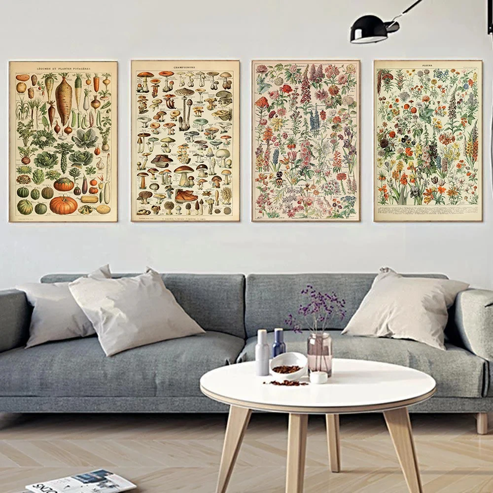 Vintage Adolphe Millot Encyclopedia Posters and Prints Botanical Mushrooms Herbs Flowers Insect Canvas Paintings Wall Art Decor thumbnail 4