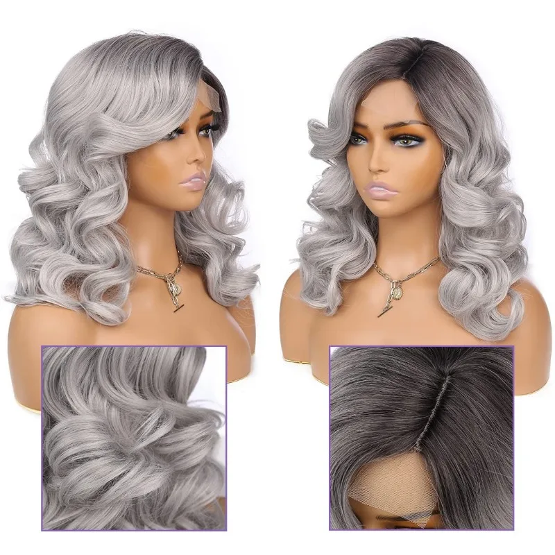 16in/40cm Loose Wave Lace Part Pure Color Nature Curly Synthetic Heat Resistant Weave for Women thumbnail 4