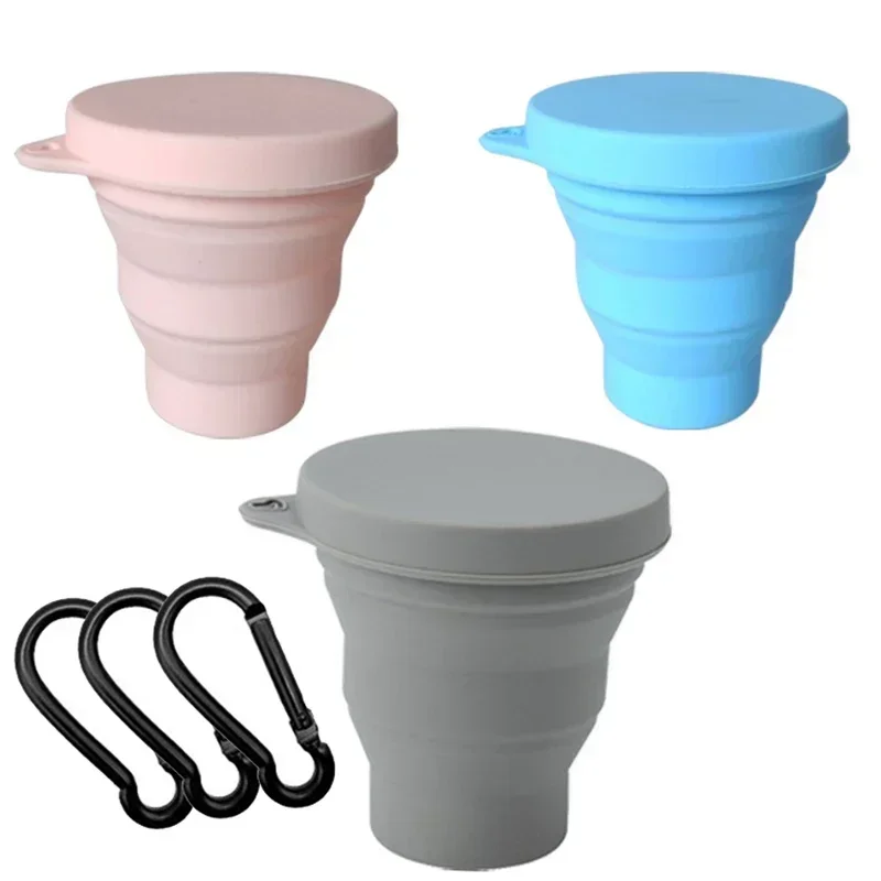 180ml Folding Cup Mini Retractable Cup Silicone Portable Teacup Outdoor Travel Coffee Telescopic Drinking Mug with Lid thumbnail 6