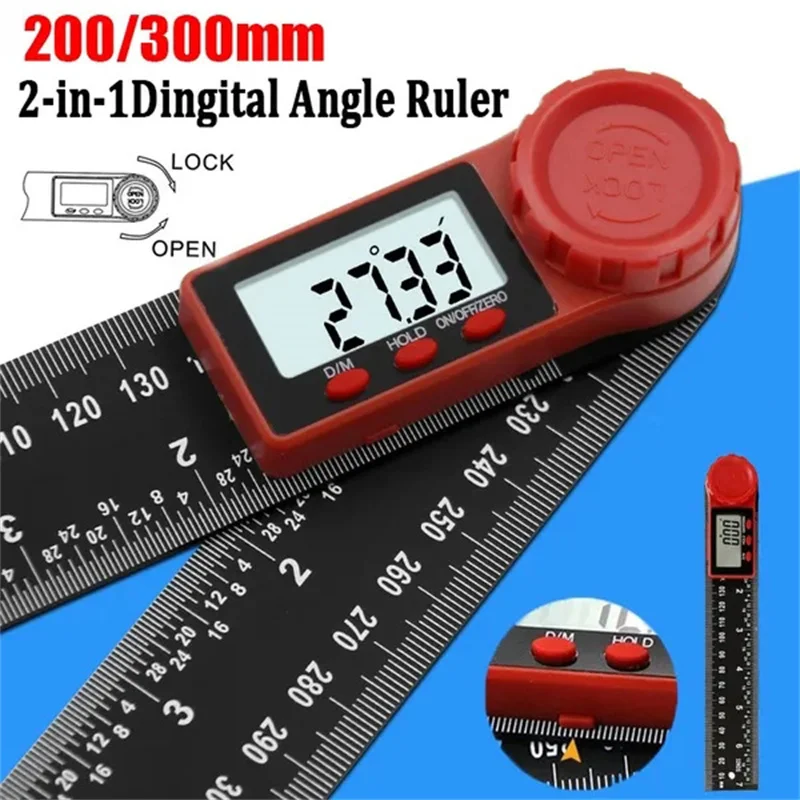 2-in-1 Digital Angle Meter Inclinometer Digital Angle Ruler Electronic Goniometer Protractor Angle finder Measuring Tool thumbnail 2