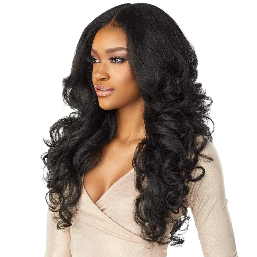66-71cm/26-28in Hand Woven Natural Pre Drawn Hairline Illusion synthetic wig thumbnail 3