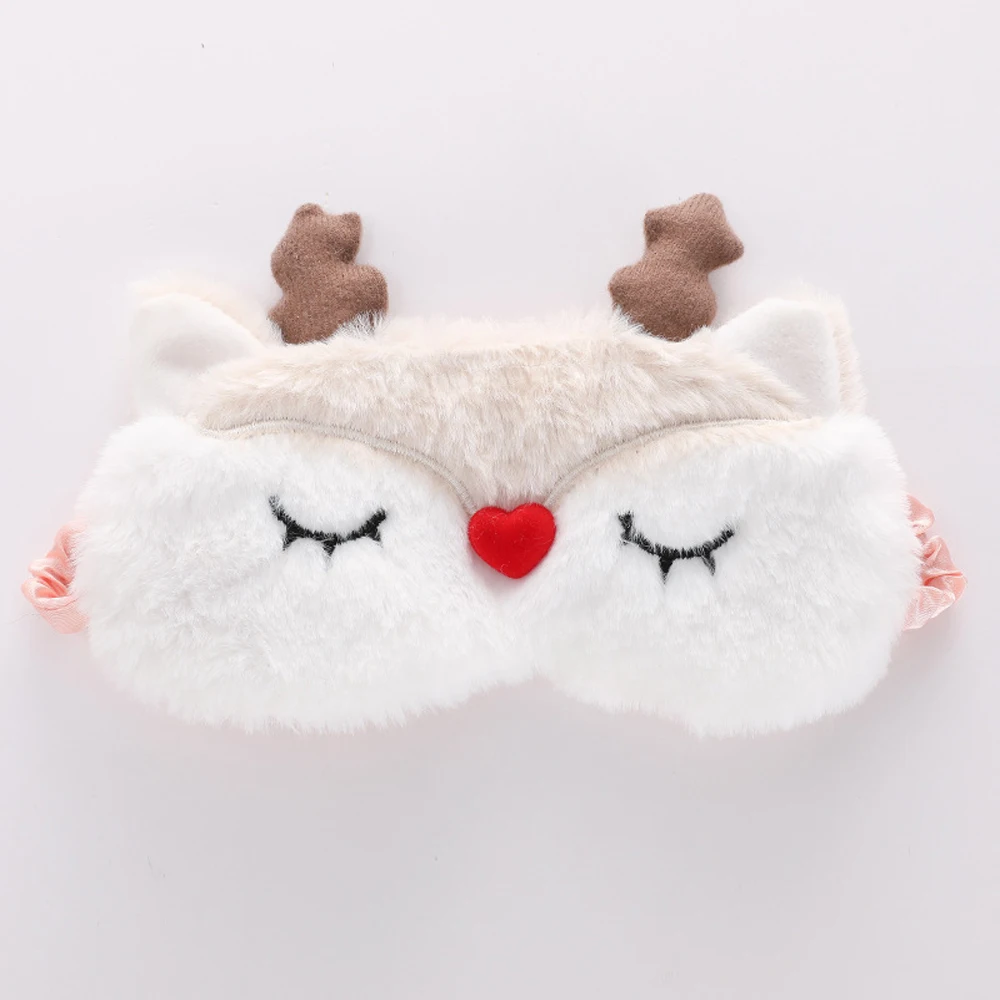 Cute Sleep Mask Eye Sort Bandage Plush Blindfold Cover Sleeping Dream For Girl Women Night Animal Eyepatch Nap Relax Health Care thumbnail 4