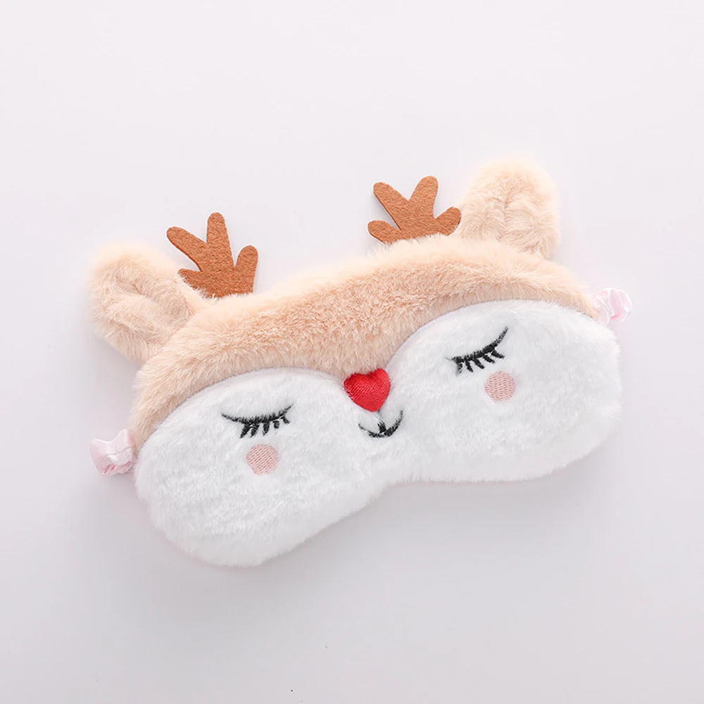 Cute Sleep Mask Eye Sort Bandage Plush Blindfold Cover Sleeping Dream For Girl Women Night Animal Eyepatch Nap Relax Health Care thumbnail 6