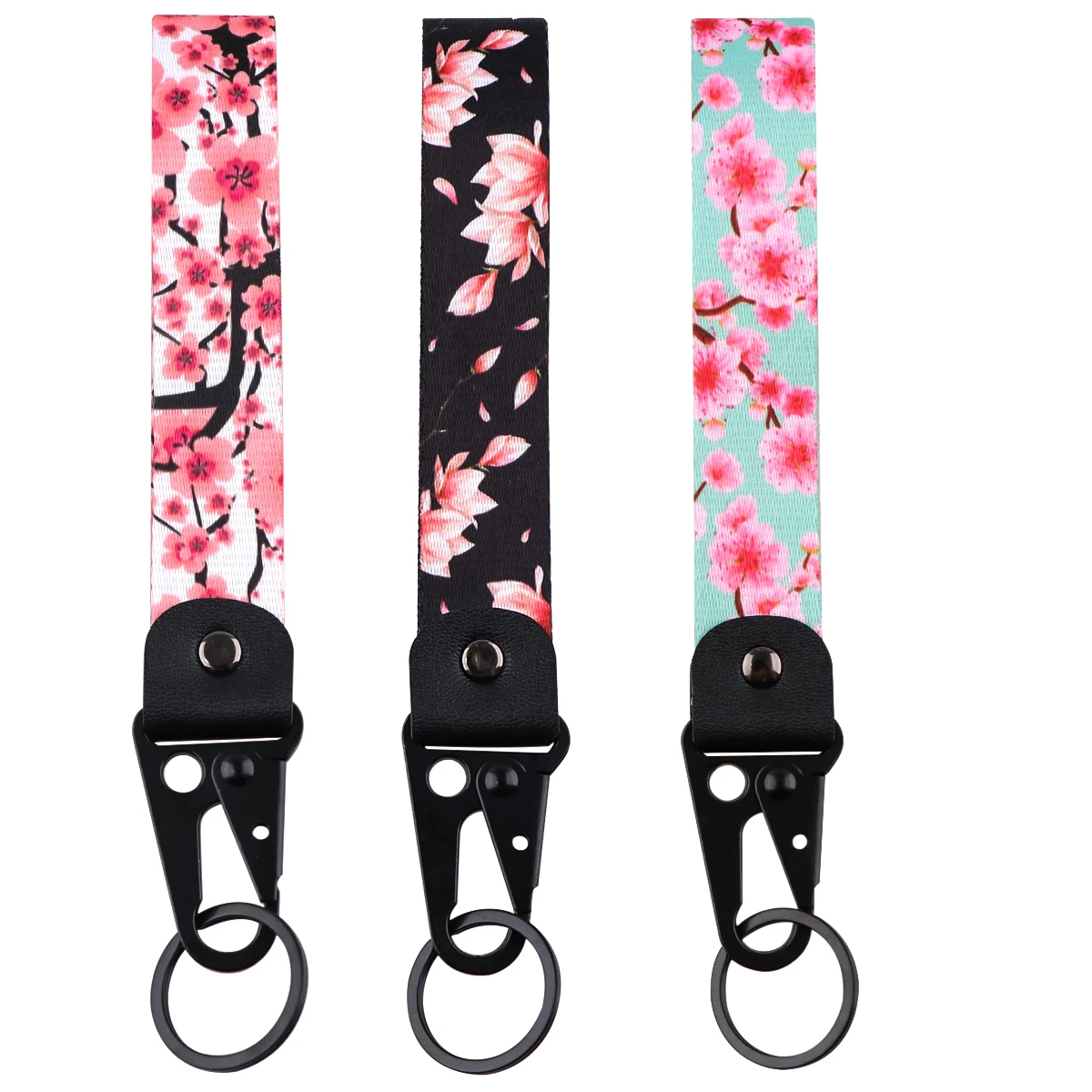 Sakura Car Keychain Cherry Blossom Lanyard Hanging Strap with Metal Key Holder Tags Car Motorcycle Key Ring Accessories Gift thumbnail 6