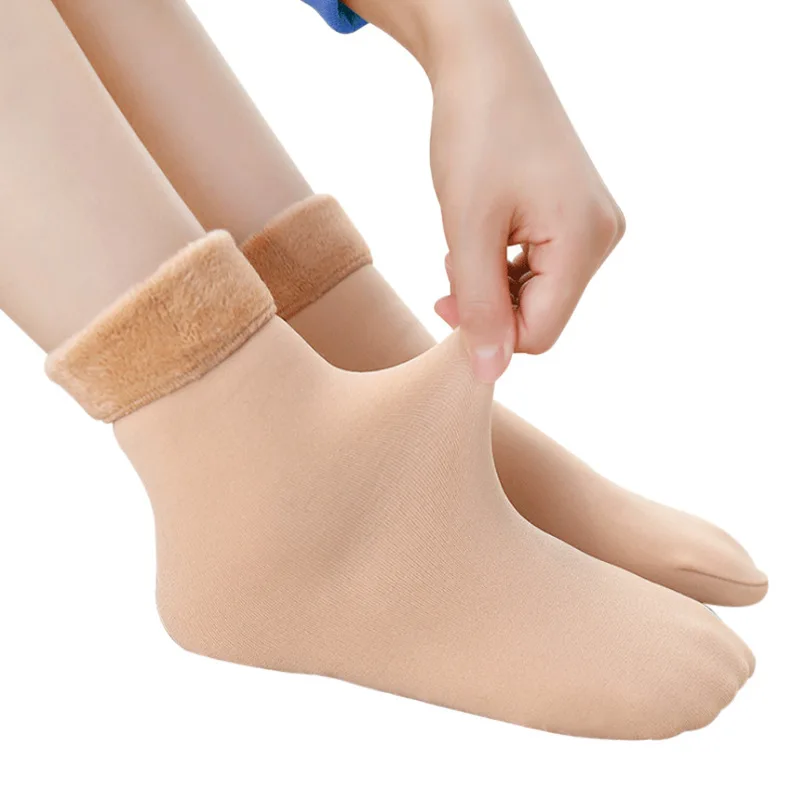 1/2/3/5/10Pairs Thermal Socks Women Winter Warm Thicken Fleece Short Socks Cashmere Wool Socks Snow Velvet Boots Home Floor Wear thumbnail 4