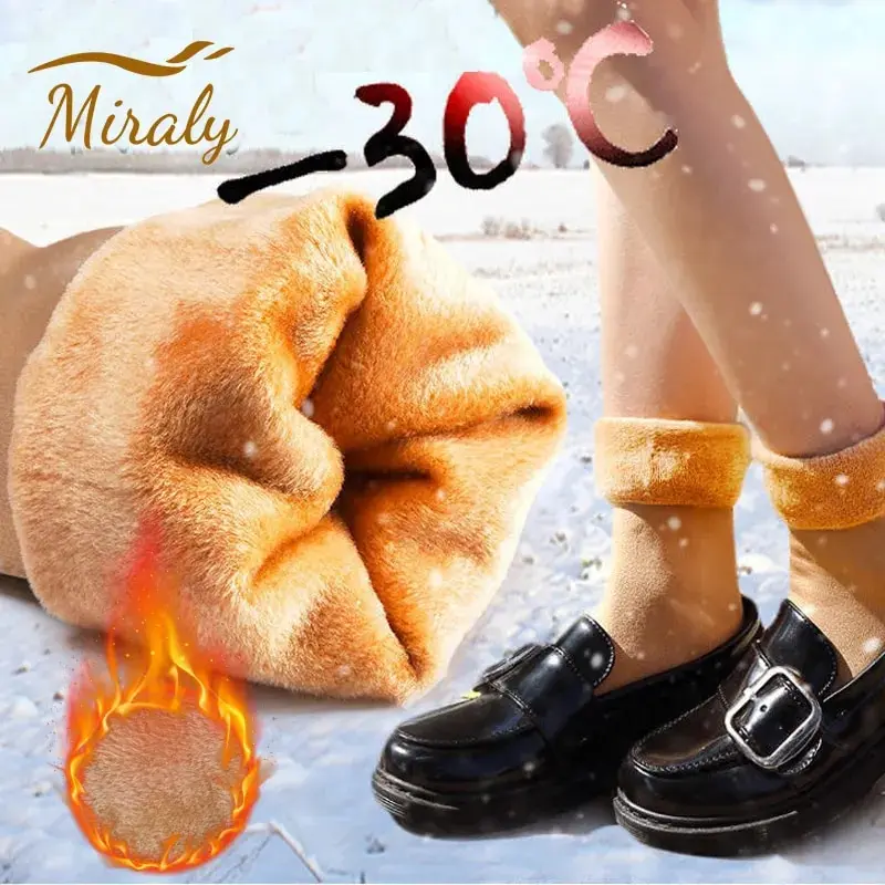 1/2/3/5/10Pairs Thermal Socks Women Winter Warm Thicken Fleece Short Socks Cashmere Wool Socks Snow Velvet Boots Home Floor Wear thumbnail 6