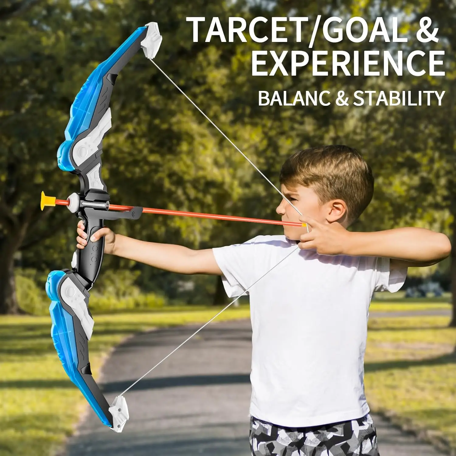 Kids Bow and Arrow Set, LED Light Up Archery Toys Set for Kids Ages 4-8 8-12, with 10 Suction Cup Arrows, Target & Quiver, Boys thumbnail 3