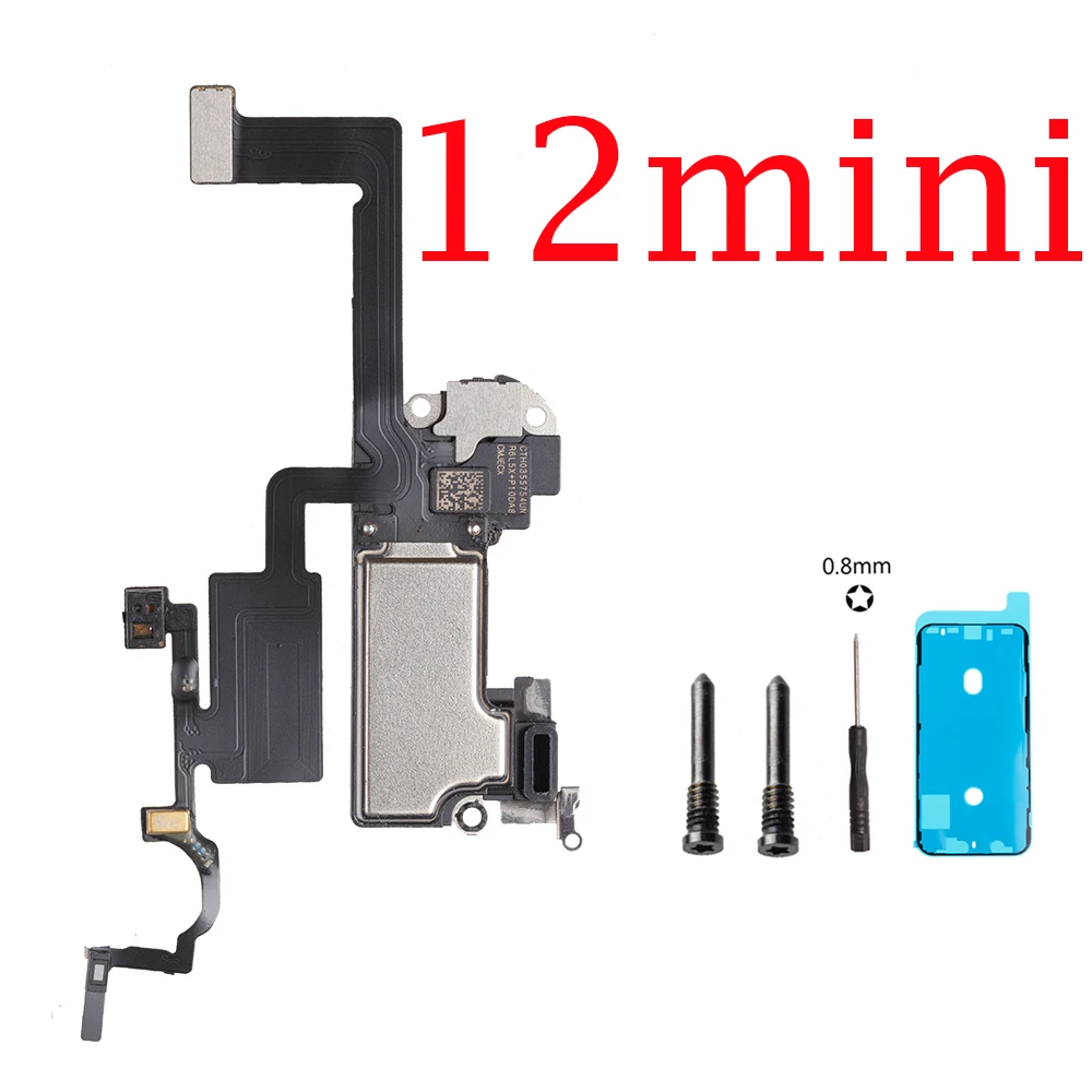 1set Top Front Earpiece Flex Cable For iPhone 11 12 Pro Max X XS XR Sensor Proximity Small Earphone Ear Speaker Headset Parts thumbnail 5