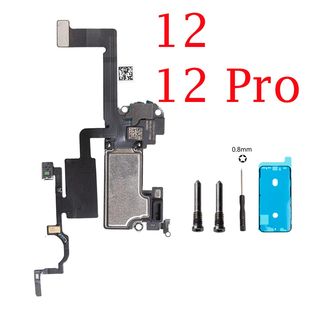 1set Top Front Earpiece Flex Cable For iPhone 11 12 Pro Max X XS XR Sensor Proximity Small Earphone Ear Speaker Headset Parts thumbnail 4