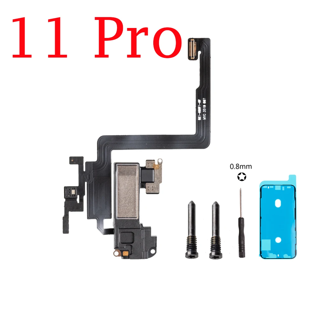 1set Top Front Earpiece Flex Cable For iPhone 11 12 Pro Max X XS XR Sensor Proximity Small Earphone Ear Speaker Headset Parts thumbnail 3