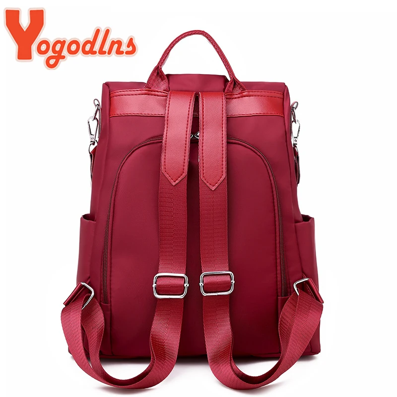 Yogodlns Fashion Embroidery Backpack Women Waterproof Oxford Travel Bag Large Capacity Rucksack Multifunction Laptop Backpack thumbnail 5