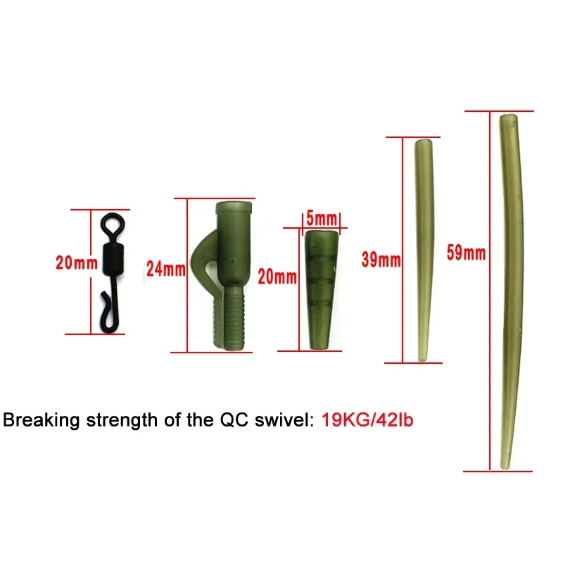 40pcs Carp Fishing Anti Tangle Sleeves Connect Fishing Hook Rubber Tip Tube Positioner Terminal Tackles Carpfishing Material thumbnail 4