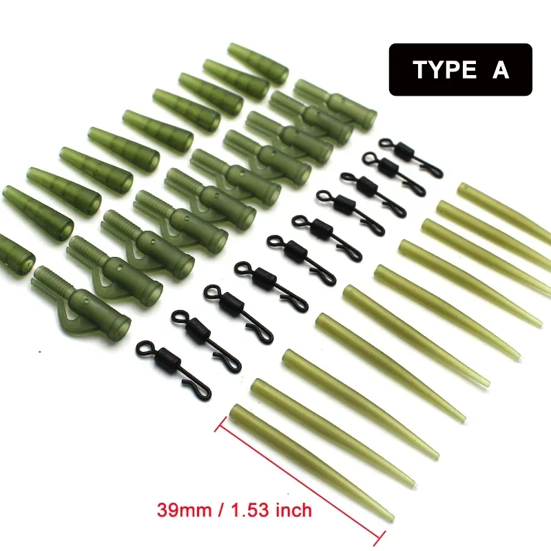 40pcs Carp Fishing Anti Tangle Sleeves Connect Fishing Hook Rubber Tip Tube Positioner Terminal Tackles Carpfishing Material thumbnail 2