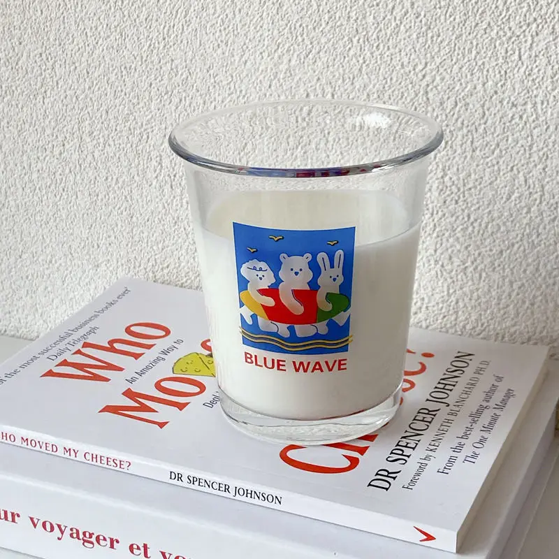 Transparent Glass Cup Juice Cups Cute Tea Milk 300ml Coffee Mug Drinkware Dining for Breakfast Cup Cold Extract Drinkware Cups thumbnail 6