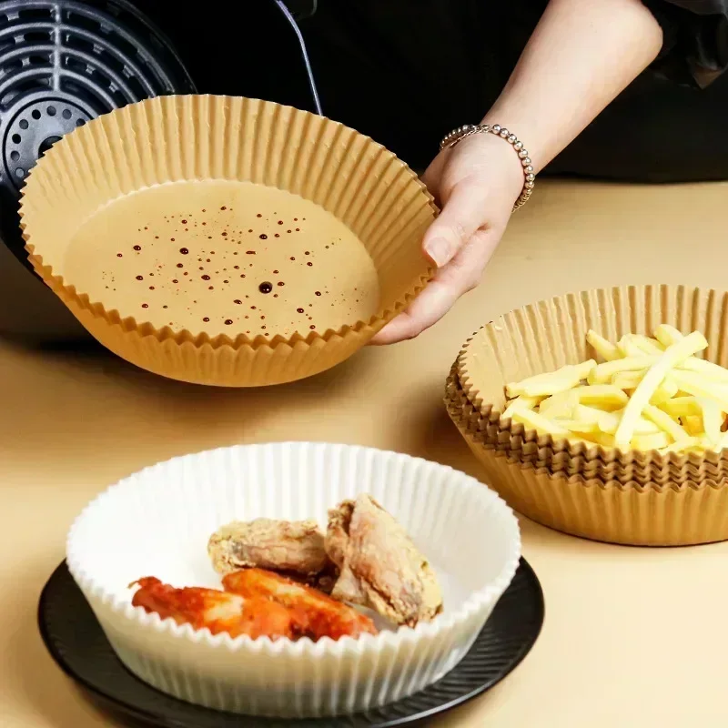 50/100PCS Air Fryer Disposable Paper Square Round Baking Paper Barbecue Plate NonStick Mat Kitchen Oven Oil Absorbing Paper Tool thumbnail 5
