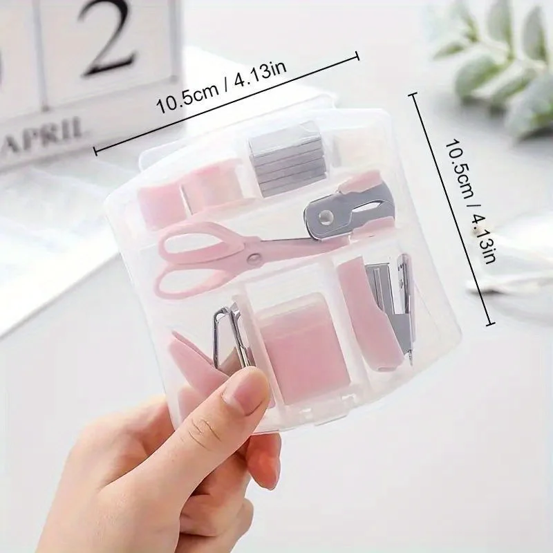 Makaron Mini School Supply Kits Mini Office Supply Kits, Includes Mini Stapler,Scissors, Staple Remover, Staples, Tape Dispenser thumbnail 3