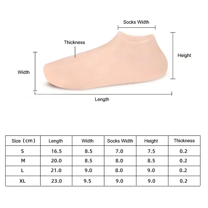 1 Pair Silicone Moisturizing Socks Exfoliating Gel Heel Socks Callus Cracked Dead Skin Remove Protector Pain Relief Foot Care thumbnail 6