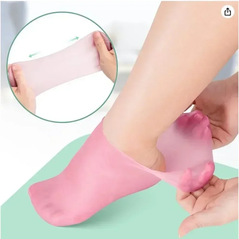 1 Pair Silicone Moisturizing Socks Exfoliating Gel Heel Socks Callus Cracked Dead Skin Remove Protector Pain Relief Foot Care thumbnail 3