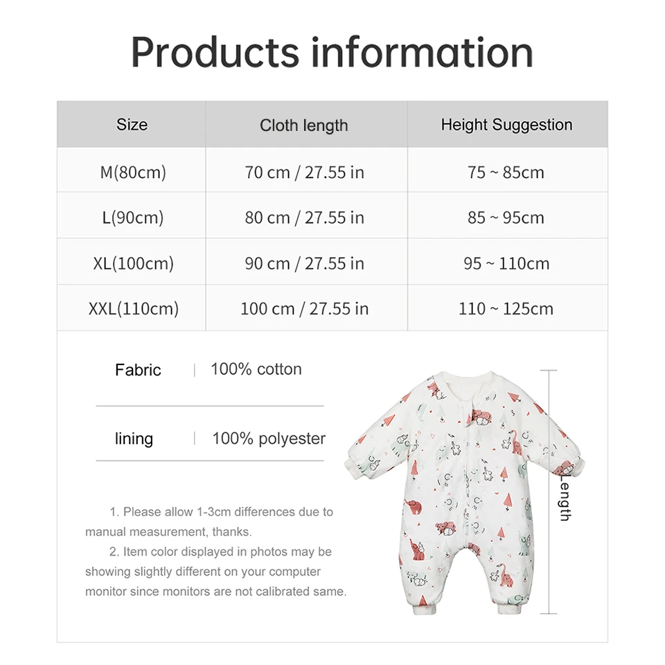 Baby Sleeping Bag Cute Girls Winter Warm Baby Sleepsack With Feet 1-4Years Kids Growth Blanket Sleepwear Children'S Sleeping Bag thumbnail 6