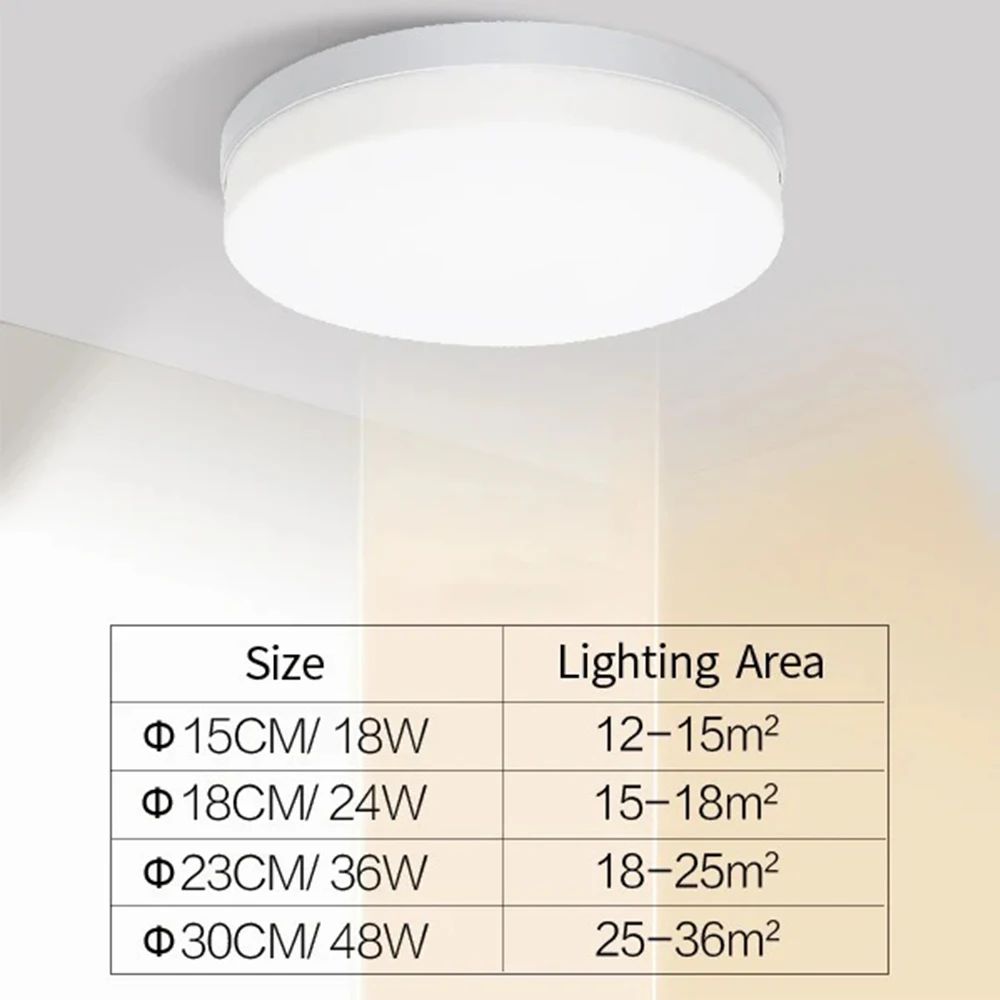 IRALAN Ultra-thin Round LED Ceiling Light Bedroom Light Neutral White Cool White Warm White 48W 36W 24W 18W LED Ceiling Light thumbnail 6